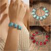 Retro Bohemian Ethnic Style Turquoise Personalized Geometric Carving Antique Silver Bracelet/Bangle For Women