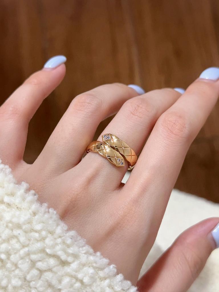 Super High Quality Rhombus Double Layer Ring for Daily Wear Exquisite Craftsmanship for Men and Women Gifts for Men and Women Birthday Gifts