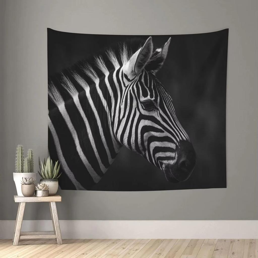 Durable Sun Shade Tapestry Versatile Zebra Pattern for Event Booth Beach Party Background Decor