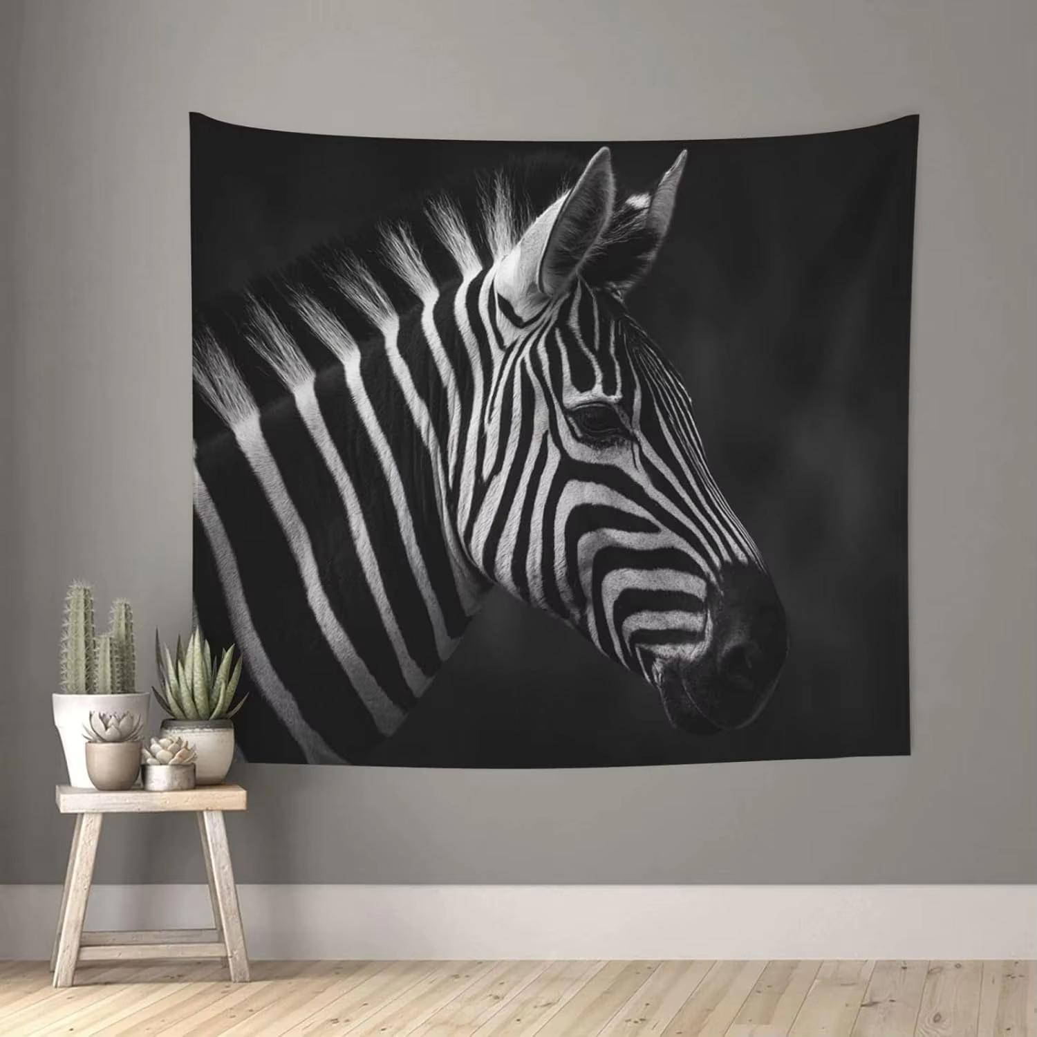 Прочный солнцезащитный гобелен Универсальный узор «Зебра» для выставочного стенда Декор фона для пляжной вечеринки 74x94cm(29x37in)