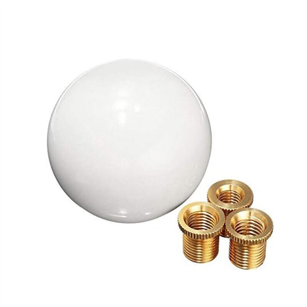New Universal Acrylic White Round Ball Shift Knob Manual Gear Shifter Head W Adapter