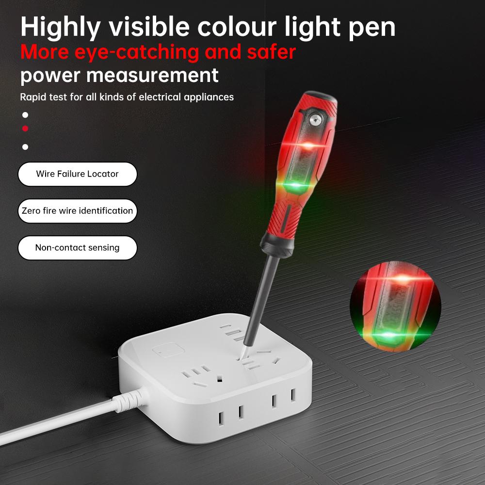 

AC12-250V Dual Lamp LED Digital Voltage Colorful Light Pen Багатофункціональна викрутка з високим крутним моментом і магнітом