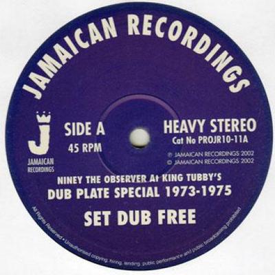 10inch Record NINEY THE OBSERVER - Set Dub Free / Dub Born Free JR1011 Jamaican Record 2002 UK Reggae, Ska & Dub Used
