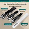 Koala 4-Piece Manicure Set: Clear Bag, Flat & Angled Nail Clippers, Nail File Combination