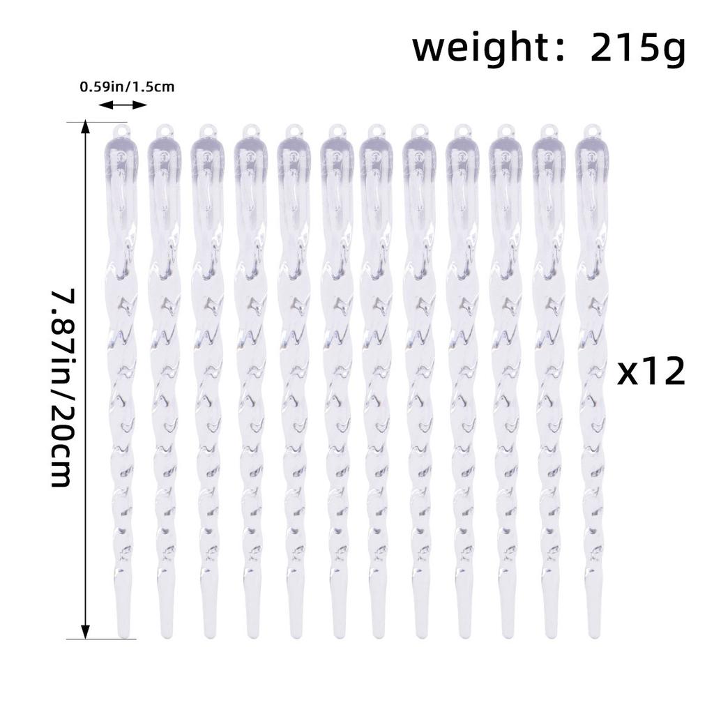 Transparent Christmas ice pick decorative ice stick simulation icicle pendant creative Christmas tree thread ice pendant.