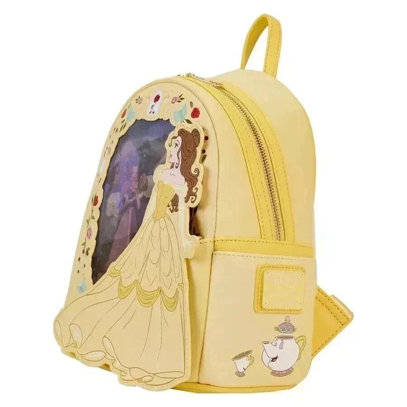 Anime Loungefly Beauty And The Beast Movie Series Figure Belle Small Storage Backpack Fashion Item Travel Essentials Toys Present