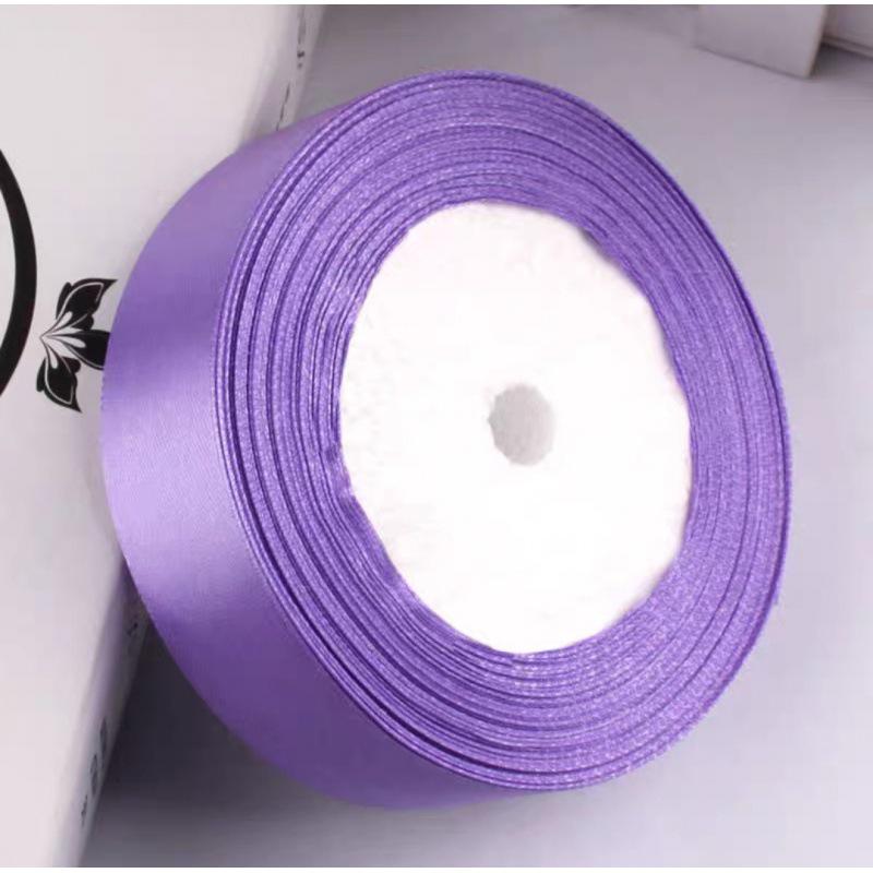 2.5cm Satin Floral Silk Ribbon Headband, Gift & Cake DIY, 25mm Polyester Craft Webbing
