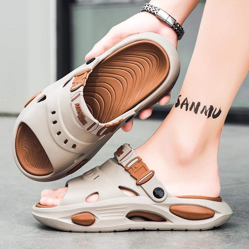 Men s Trendy Thick-Soled Non-Slip Single-Strap Sandals - Outdoor Casual Wear-Resistant Slippers