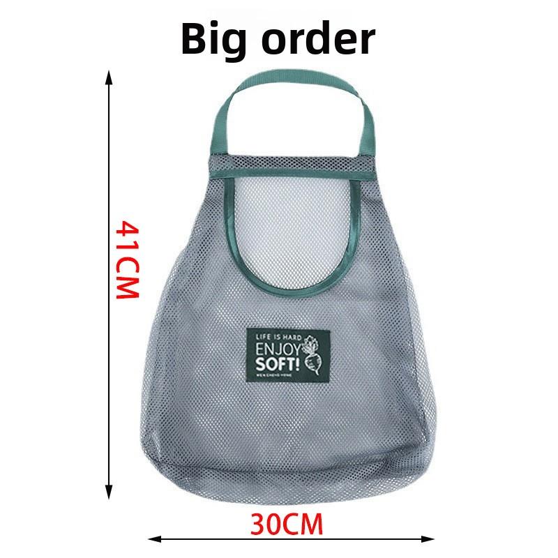 Thick Durable Kitchen Hanging Storage Bag for Fruits, Vegetables, Ginger, Garlic, Handheld Storage Bag for Home Convenient Organ
