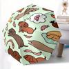 1pc Dogs Sausage Automatic Folding Umbrella Portable Collapsible Design, 8-Rib Iron Frame, Durable Fabric 27196