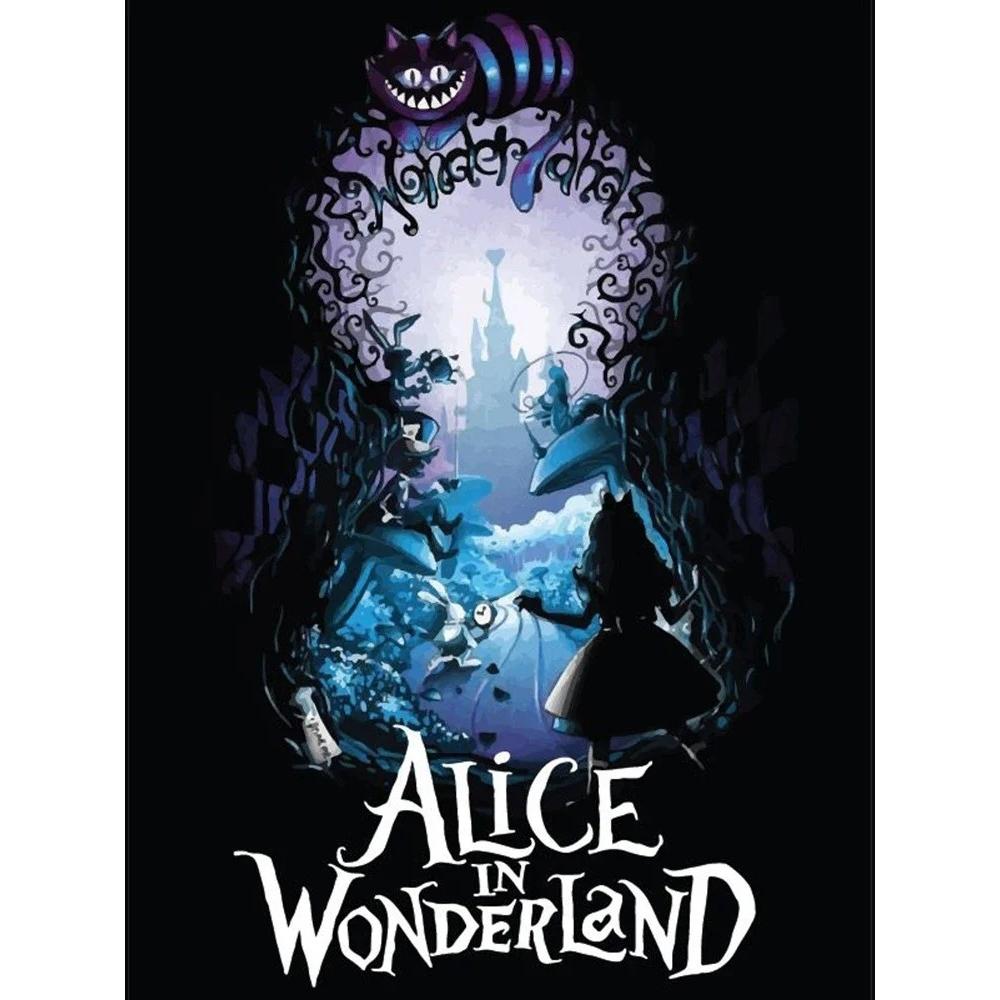 

Disney Diamond Painting Set Alice in Wonderland Dark themed Embroidery Wall Decoration DIY Set Gift Handmade Crystal 5D Diamond Round 20x30cm
