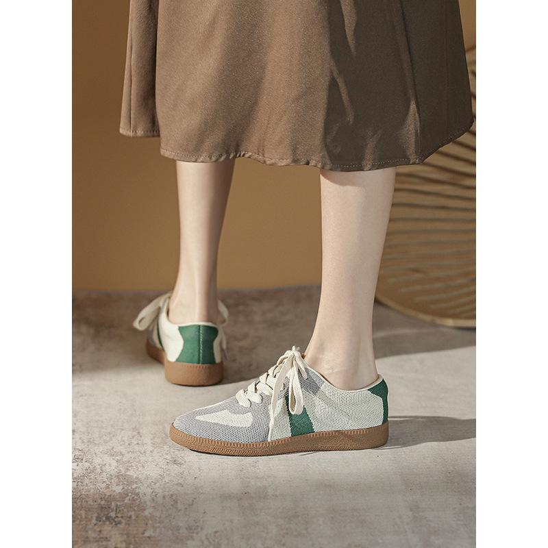 

Knitted flying shoes women s new spring retro board shoes casual sports versatile 43 абрикосовий