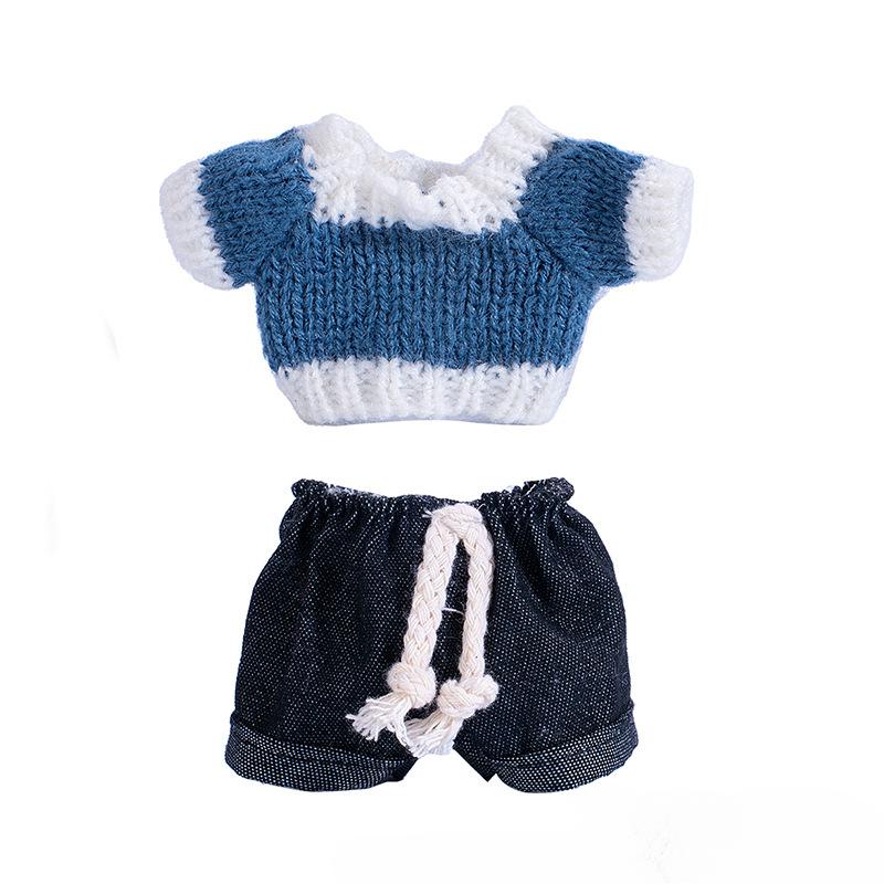 Sweater Jeans for 15-17Cm Labubu Plush Stuffed Doll Outfits DIY Mini Dolls Clothing Accessories