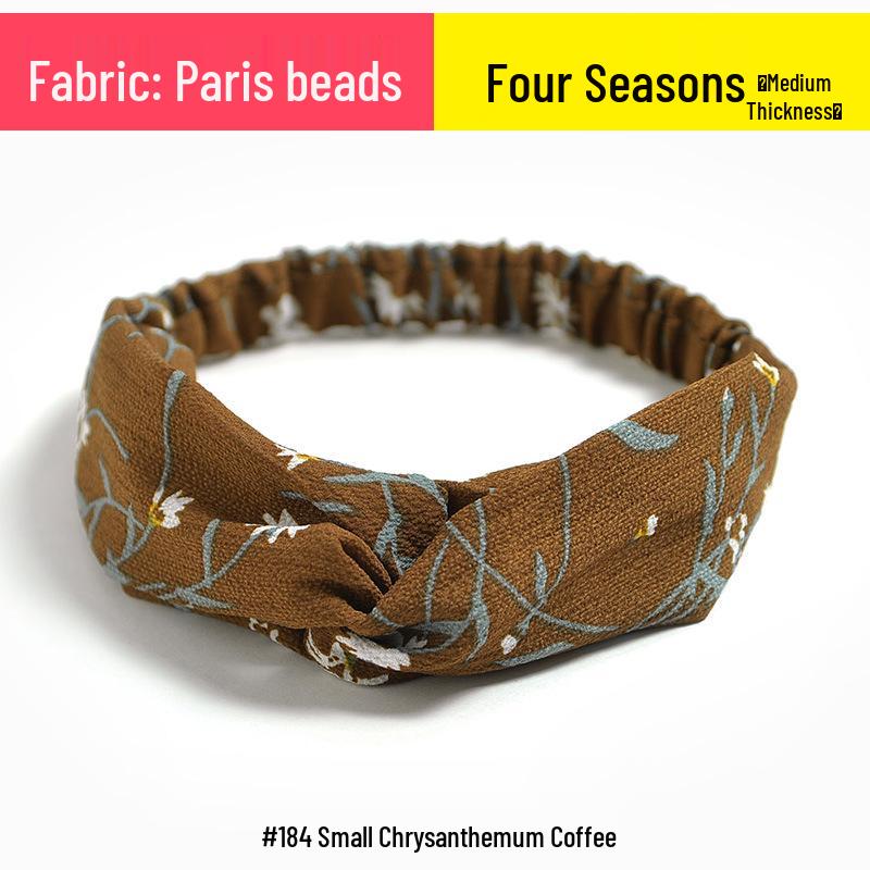 Koreanisches florales Chiffon-Elastik-Stirnband für Damen - Frischer Stil Haaraccessoire