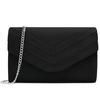 Milisente Women's Suede Clutch Bag, Large Capacity, 4-Way Evening Bag, Black