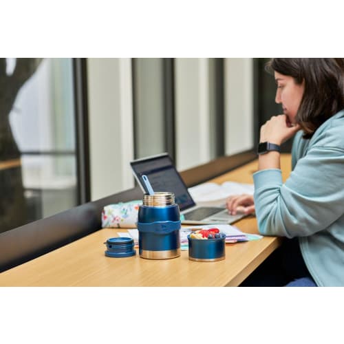 Stanley Adventure To-Go Food Jar and Spork, 24 oz | Vacuum Insulated Thermos Food Container | Wide Mouth Screw-On Lid | Stainless Steel | BPA Free | H