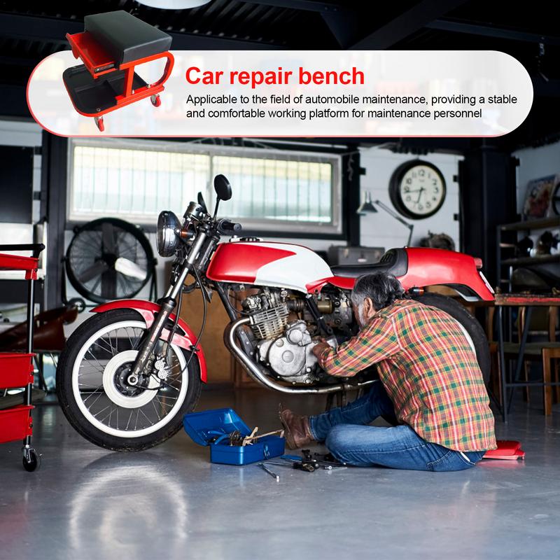 Multifunctional Auto Repair Tool Storage Stool Garage Seat Car Repair Mechanic Tools With Drawer Auto Maintenance Accessories