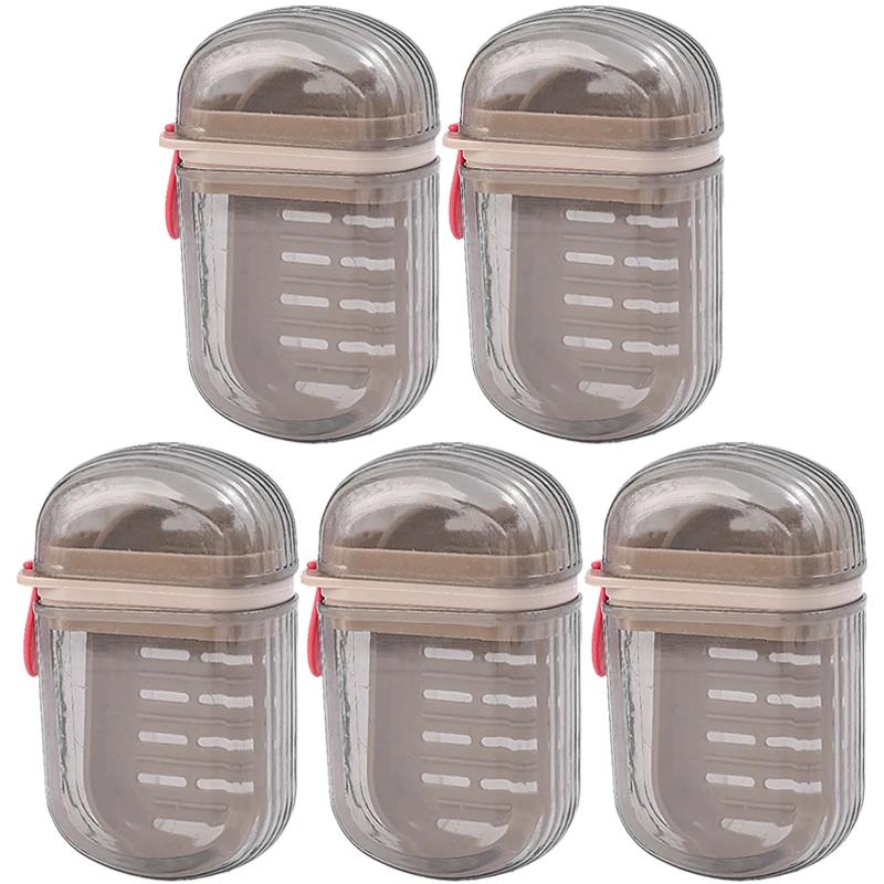 1-5Pcs Portable Soap Tray Leakproof Household Bathroom Drain Tray Bathroom Transparent Soap Box with Lid for Camping Traveling