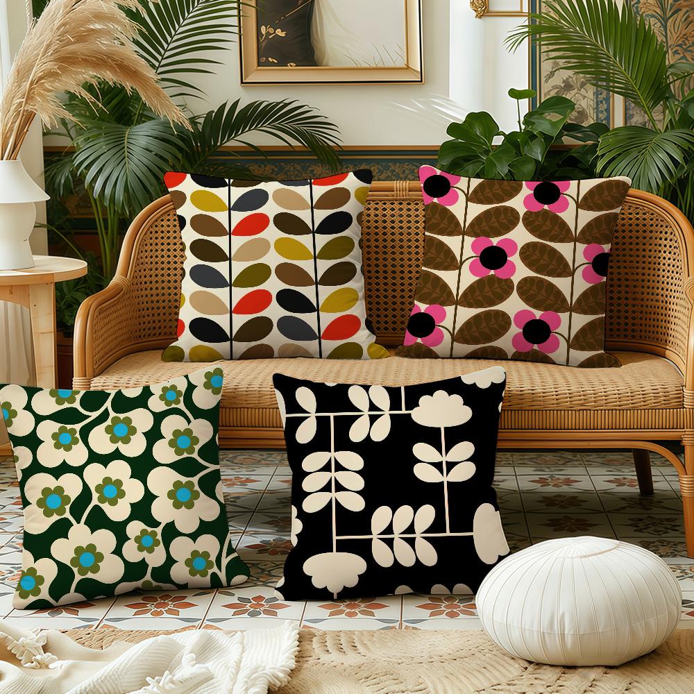 Art OOrla Kiely Flower cushion cover Pillow Case Plush Fabric Soft Double Sided Print Sofa Cushion Cover Throw Pillow Covers
