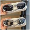 2pcs Y2K cat eye retro plain sunglasses women's fashionable sunglasses