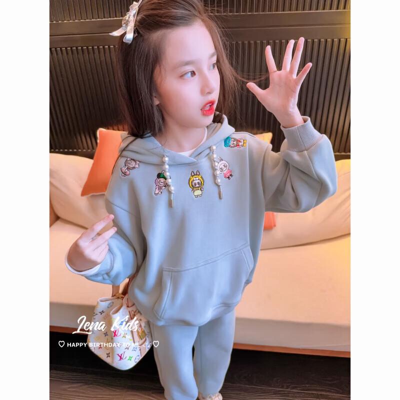 

Плюшевый утепленный костюм (толстовка и штаны) для девочек LENAKIDS