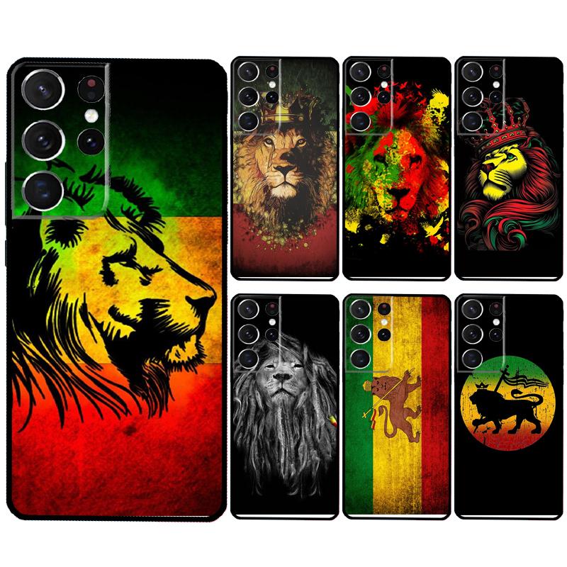 Rasta Lion Reggae Bob Marleys Case For Samsung Galaxy S24 S23 Ultra S22 Plus S20 S21 FE Note 20 10 S8 S9 S10 Plus Cover
