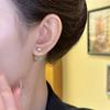 Two-Way Matte Hollow Round Ball Earrings - Retro Light Luxury Studs with Unique Design and Exquisite Small Ear Jewelry.