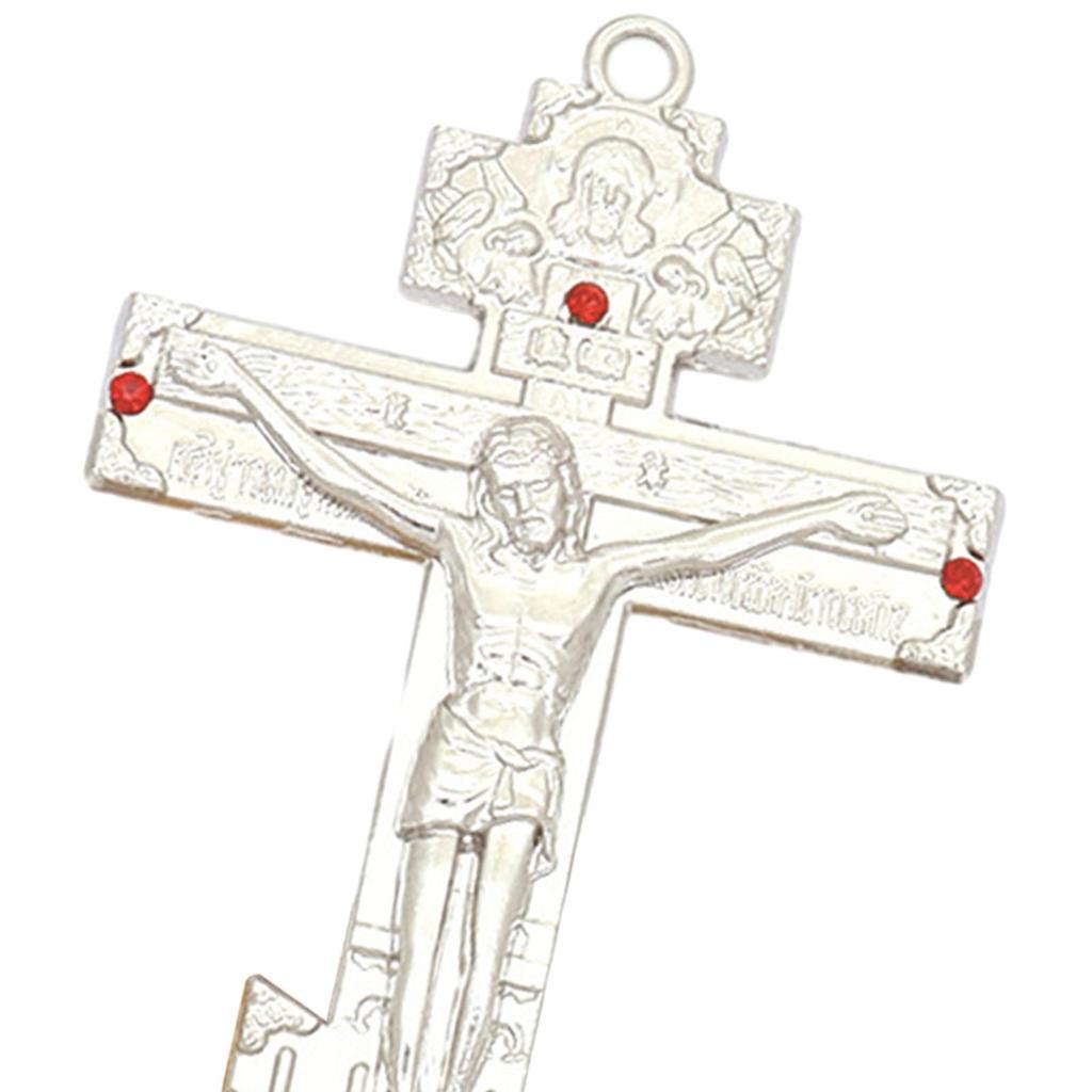 Crucea lui Isus pentru birou, metal cu bază, ornamente de masă, bunuri de casă creștine, ustensile de rugăciune, cruce de masă, cruce catolică