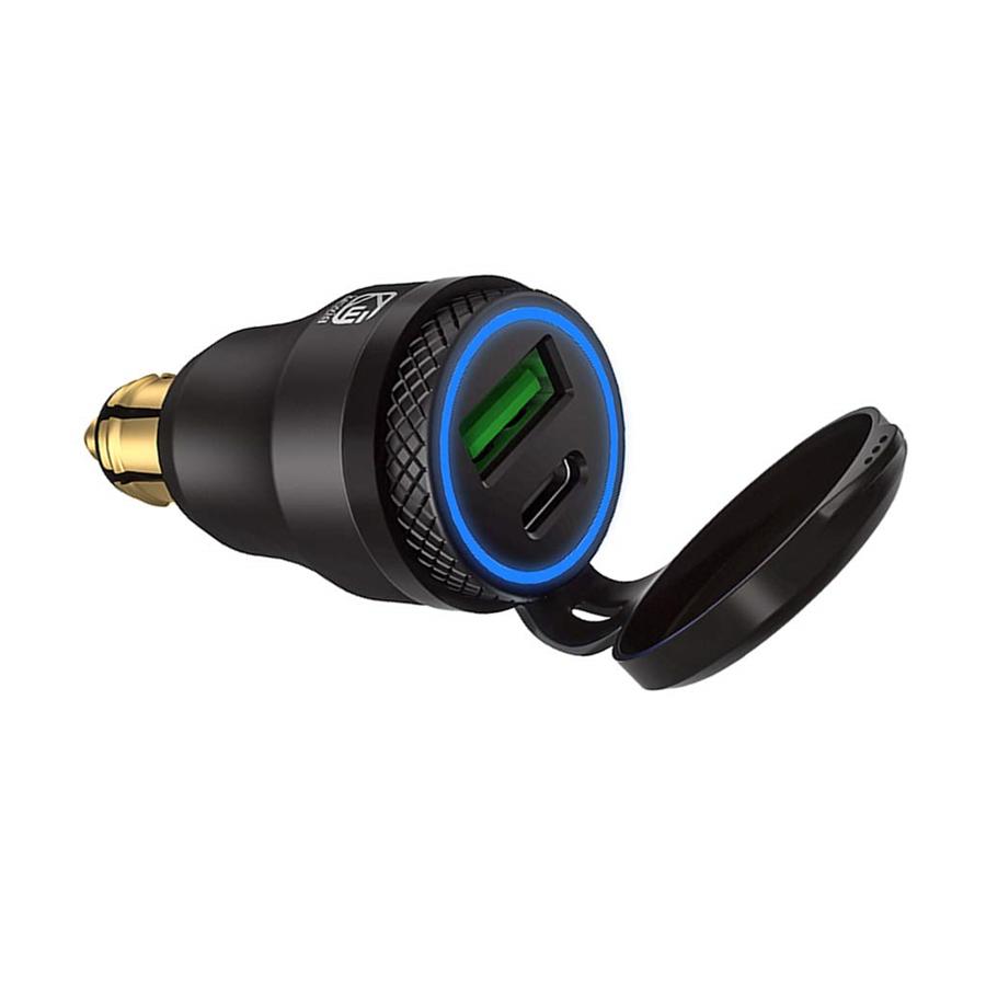 Motorcycle QC3.0 Type C USB Charger Power Adapter for Hella/DIN BMW Plug Sockets