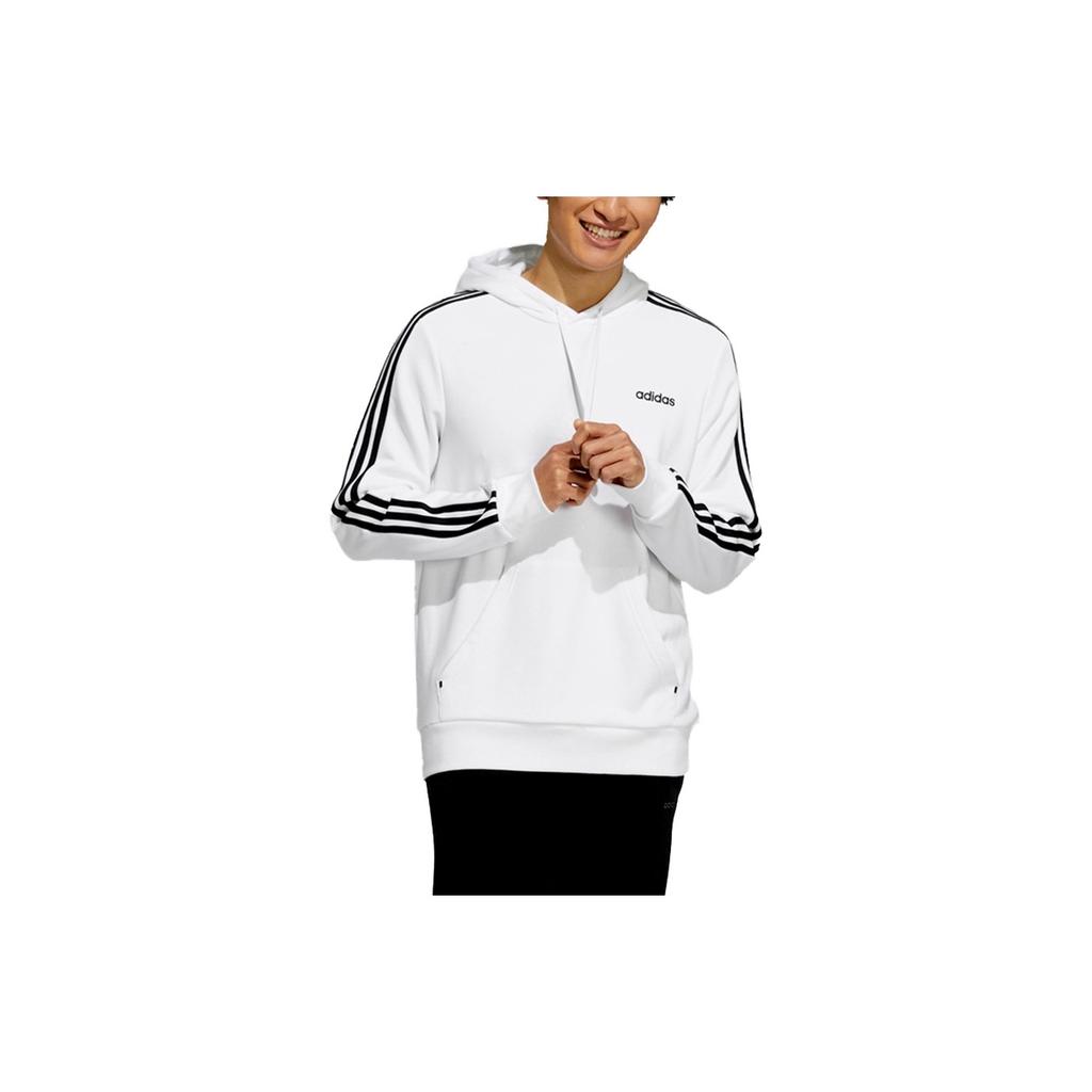 adidas Neo Casual Sport Hoodie with Side Stripes Men Tops White H53023