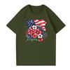 Women's Fashion Independence Day  Printed Round Neck Short Sleeved Casual T-shirt Top