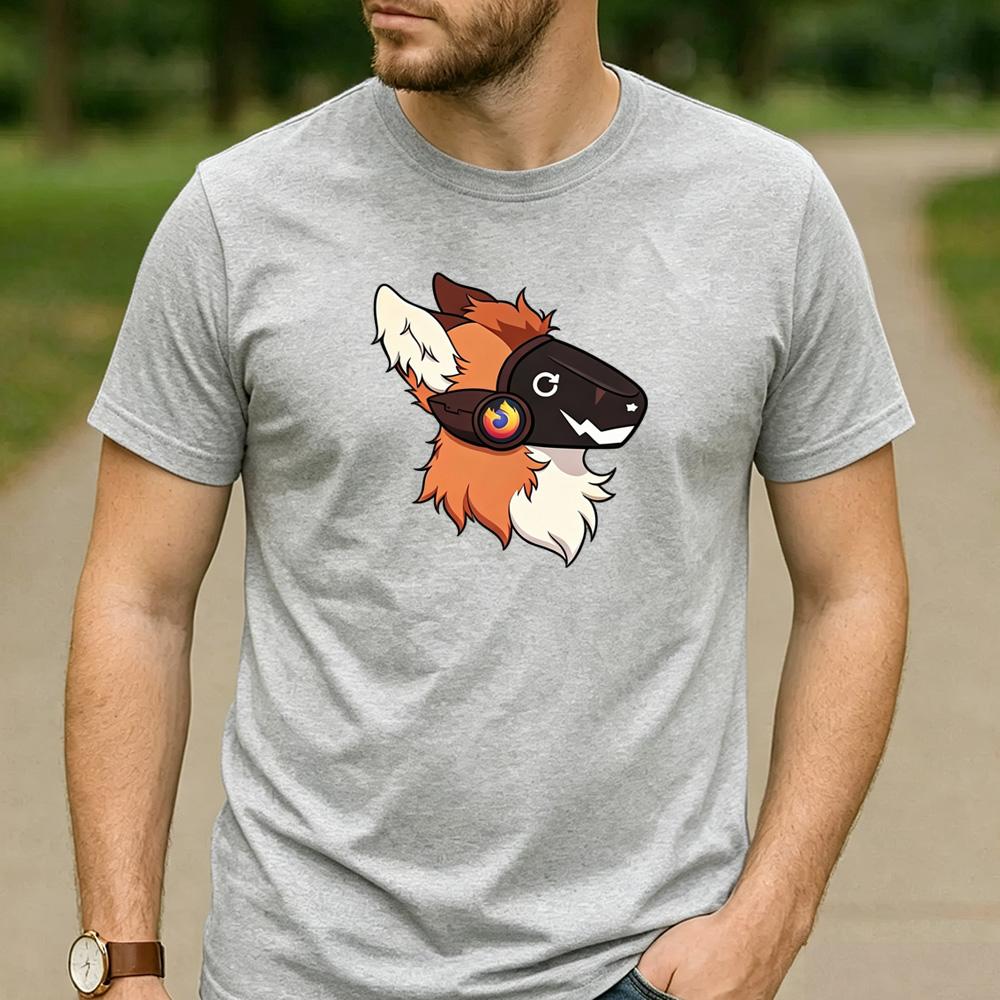 Orange Fluff Protogen Fox Flame Ear Graphic T Shirt Unisex Crew Neck Short Sleeve Fandom Fan Holiday Gift Top