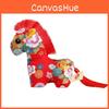 Chinese Zodiac Horse Plush Toy With Flower Pattern And Pp Cotton Filling For Lunar New Year Gift