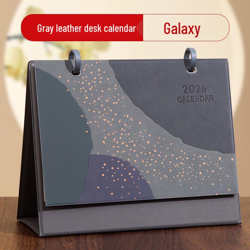 2026 Year of the Horse Leather Desk Calendar: Customizable High-End Planner & Desktop Ornament