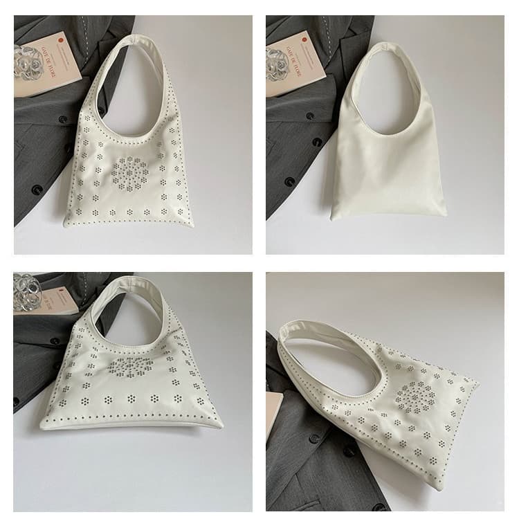 Rivet Flower Hollow Tote Bag Women's Shoulder Handbag