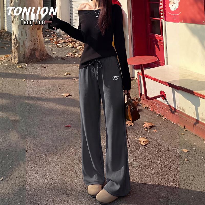 TonLion Women's High-Waist Flared Straight Leg Casual Pants