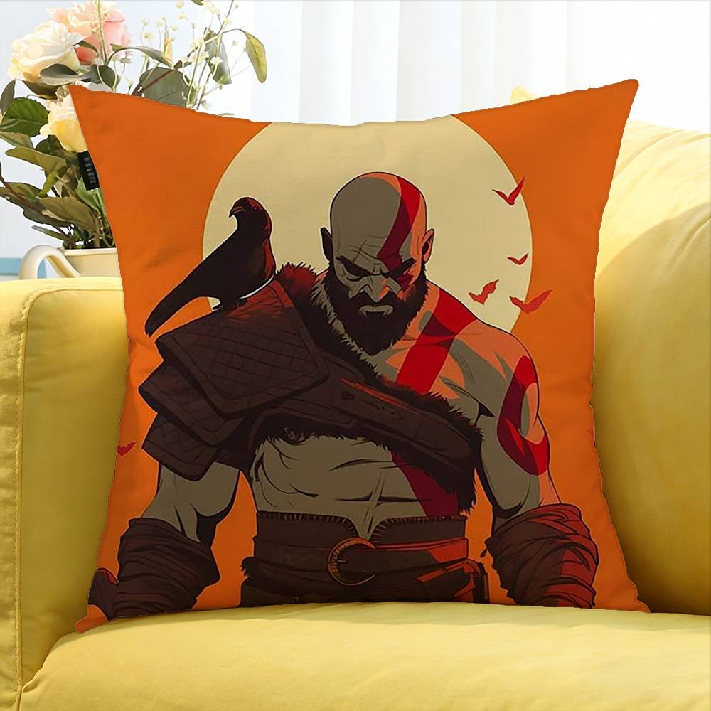 Game God of War   Various Sizes Square Pillow Case For Car Home Bedchamber Decor