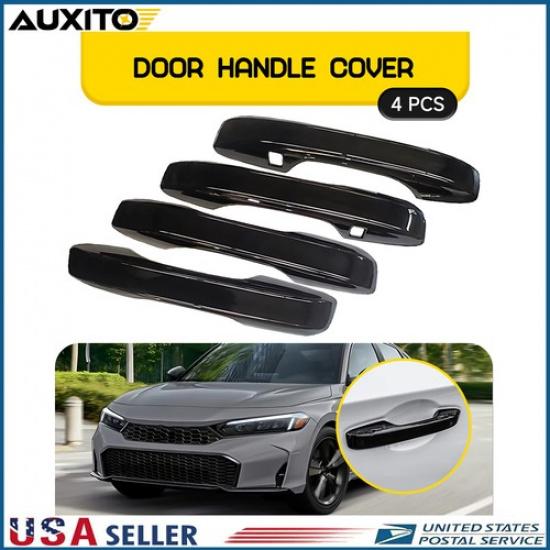 Gloss Black For Honda Civic + / HR-V + Door Handle Cover Trim Set 4pc