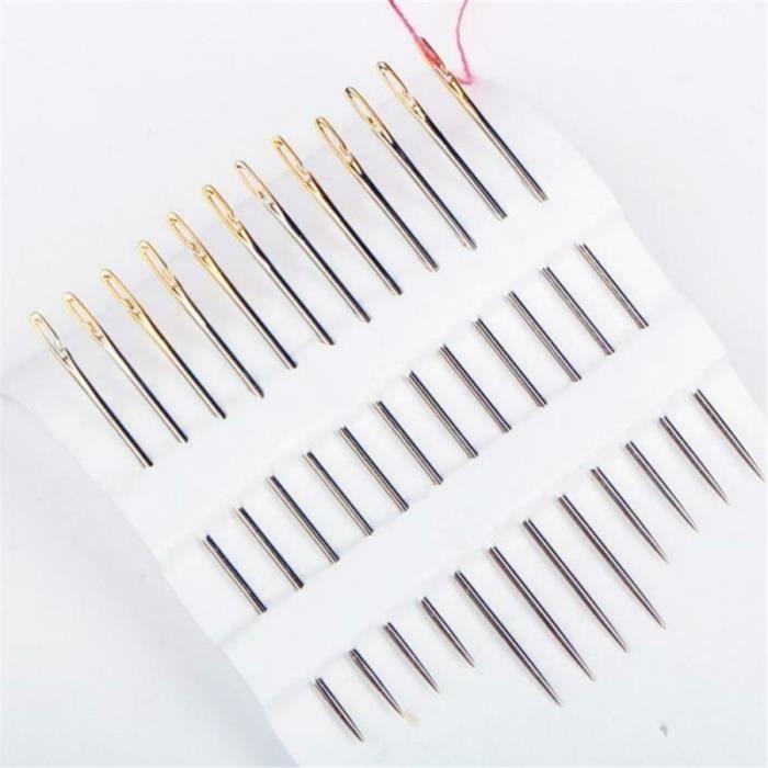 Aiguille à coudre - aiguille de réparation Argent 12 PCS Une Seconde Auto Facile Enfilage Aiguilles À Main Aiguilles À Coudre