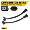 Conversion Wire H11 To H1 Two Harness Headlight Low Adapter Connector Plug