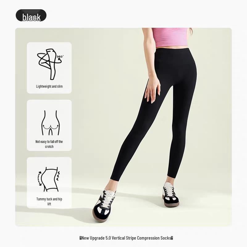 Women's High-Waisted Thermal Yoga Leggings with Hip Lift and Tummy Control - Autumn/Winter Velvet Lined.