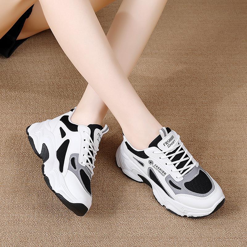 Dad Shoes Spring New Breathable Student Casual Shoes Ins Trendy Thick-soled Heightening Sports Shoes