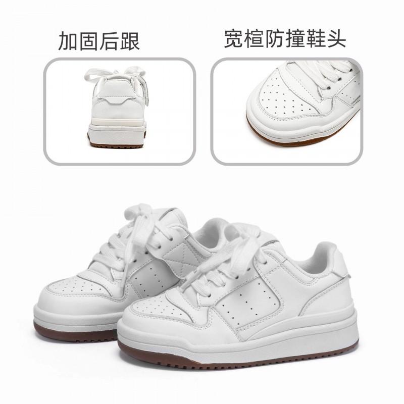 Youth Style Shoes Kids Casual Sneakers White Low-Top Rubber Sole Non-Slip School Shoes Boys Girls