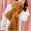 Soft Plush Faux Fur Scarf Thicken Warm Neck Protector Fashion Shawl Scarves  for Women