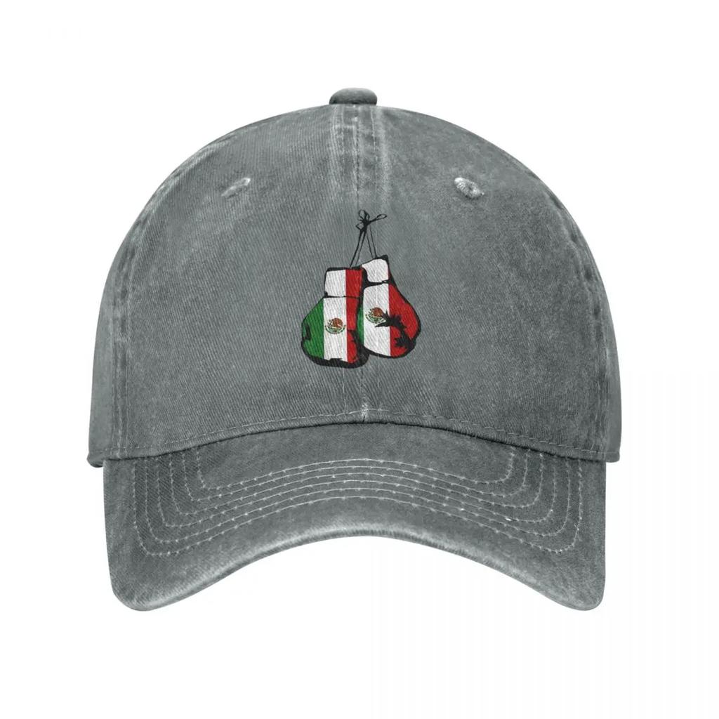 Mexico Flag Mexican Boxing Gloves Men Women Baseball Cap Sport for Boy Distressed Denim Washed Caps Hat Classic Outdoor Sun Cap