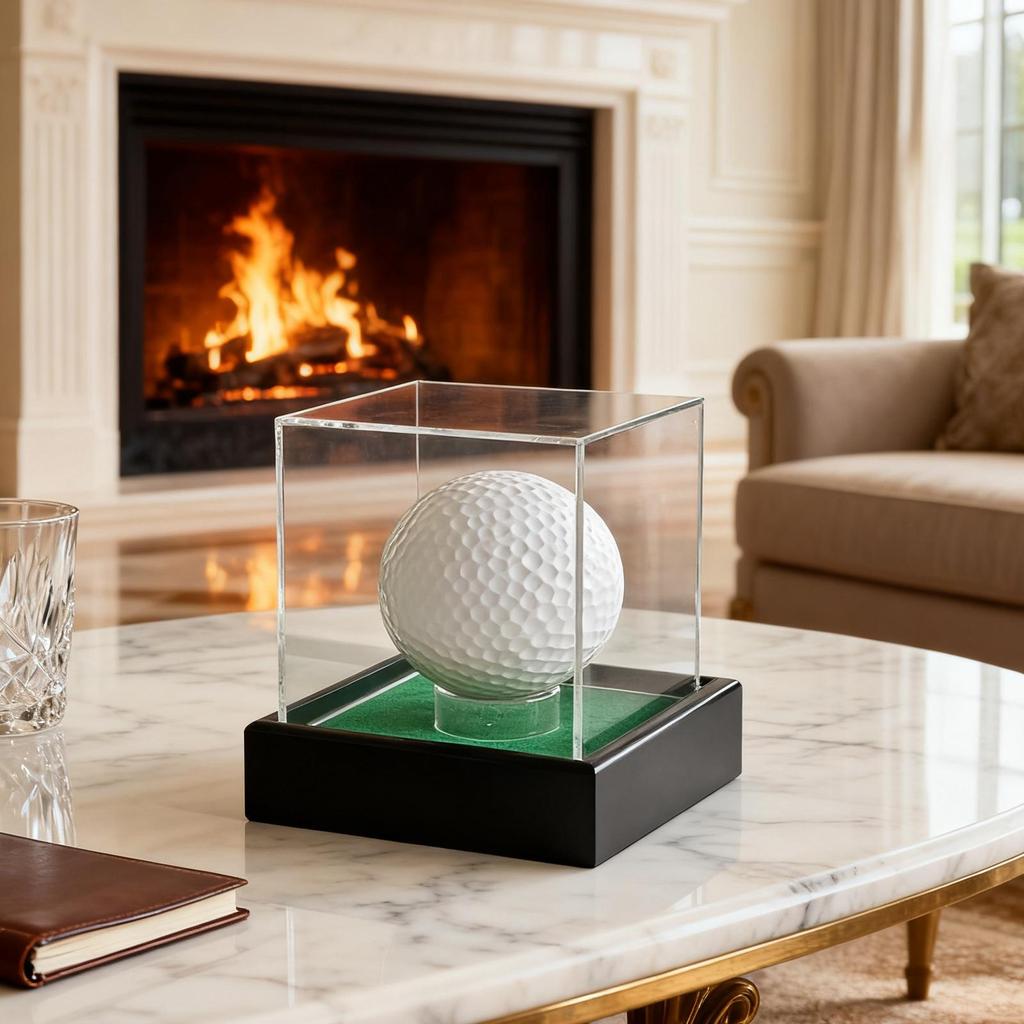 Golf Ball Display Case Memorabilia Stand Protective Transparent Storage Box