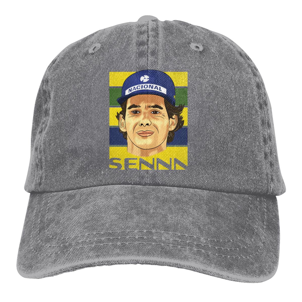 Senna On Cartoon The Baseball Cap Peaked capt Sport Unisex Outdoor Custom Ayrton Senna Hats One Size