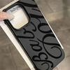 Black English Printed Frosted Phone Case Suitable for iPhone17 16 15 14 13 12 11Pro/Max/Plus Anti Drop and Shockproof Back Cover