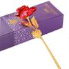 24K Gold Forever Rose Artificial Dipped Flower Valentine's Day Gift for Her Red
