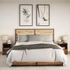 Vidaxl Bedside Tables with LED Lighting, 2 Pcs., Smoked Oak